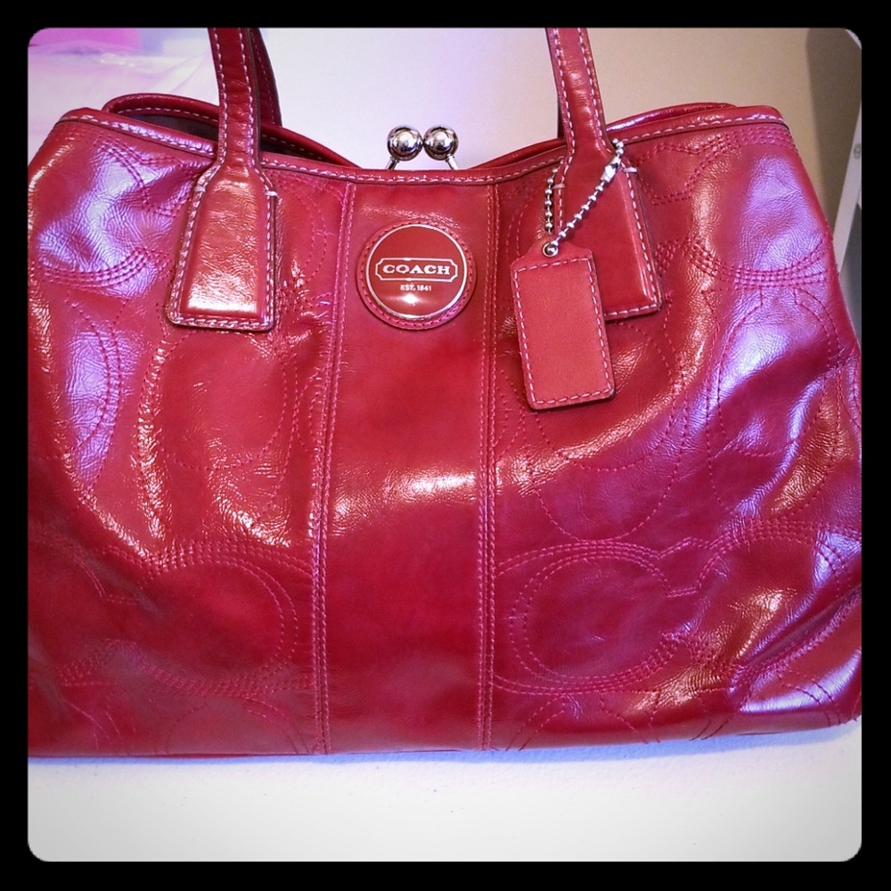 Coach large tote hand bag EUC